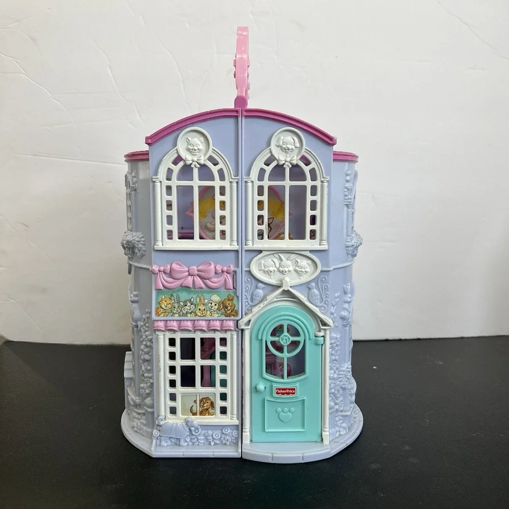 Fisher Price Precious Places Pet Parlor Vintage 1990s Folding Playset‎ Lavender